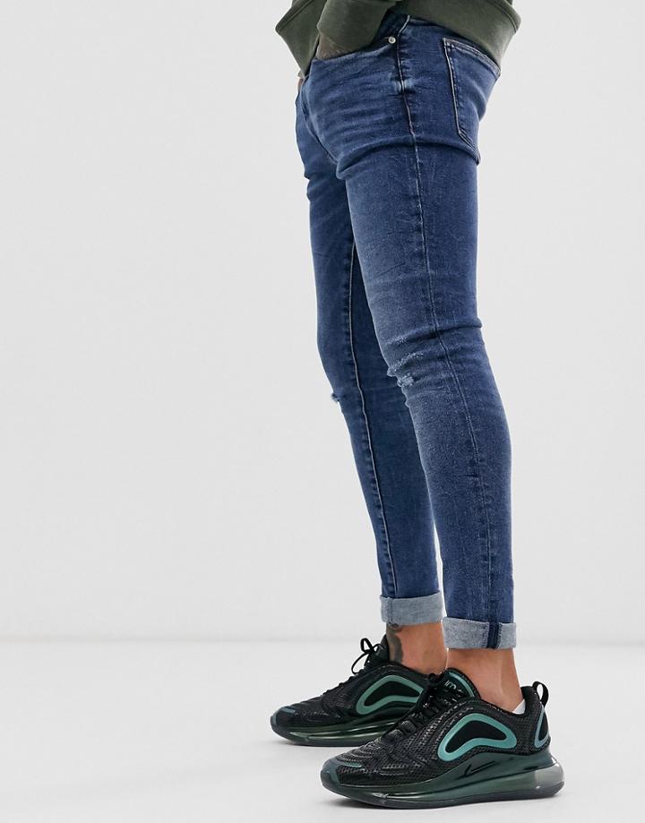 River Island Spray On Denim Jeans In Mid Wash