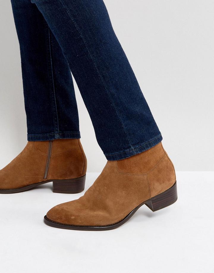 Vagabond Tyler Suede Zip Boots - Beige