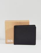 Asos Leather Wallet In Black With Internal Coin Purse - Black