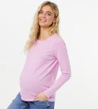Pieces Maternity Long Sleeve T-shirt In Lilac-purple