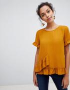 Vila Frill Detail Top - Tan