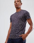Selected Homme T-shirt With All Over Floral Print - Black