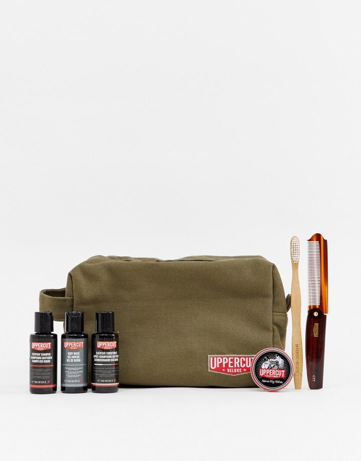 Uppercut Deluxe - Filled Toiletry Bag Army Green - Clear