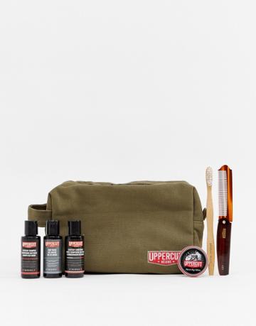 Uppercut Deluxe - Filled Toiletry Bag Army Green - Clear