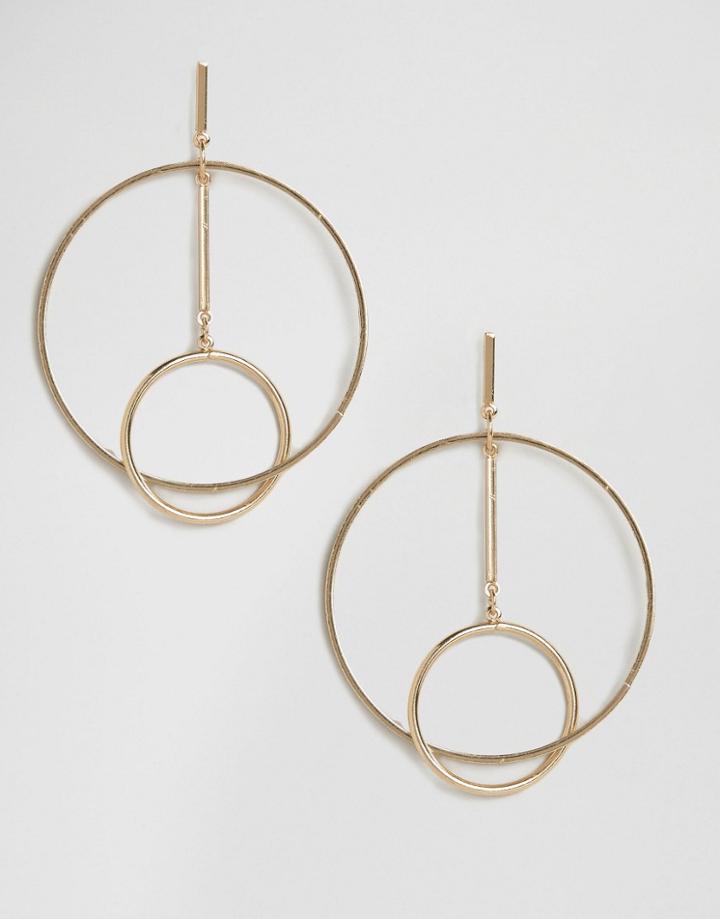 New Look Double Hoop Earrings - Gold