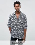 Reclaimed Vintage Festival Shirt In Skater Fit - Navy