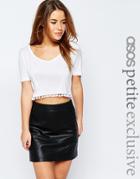 Asos Petite Pom Pom T-shirt - White
