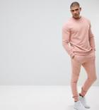 Asos Tall Tracksuit Sweatshirt/super Skinny Jogger In Pink - Pink