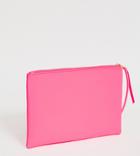 South Beach Exclusive Neon Pink Clutch With Wristlet In Scuba - Pink