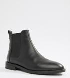 Asos Design Aura Leather Chelsea Ankle Boots - Black