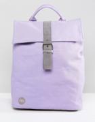 Mi-pac Canvas Fold Top Backpack In Lilac - Purple