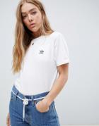 Adidas Originals Essential Mini Logo T-shirt In White - Black