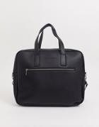 French Connection Faux Leather Messenger Bag-black