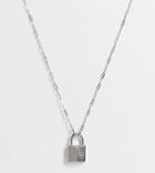 Asos Design Curve Necklace With Padlock Pendant In Silver Tone