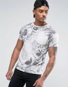Soul Star Rose Printed Pocket T-shirt - White