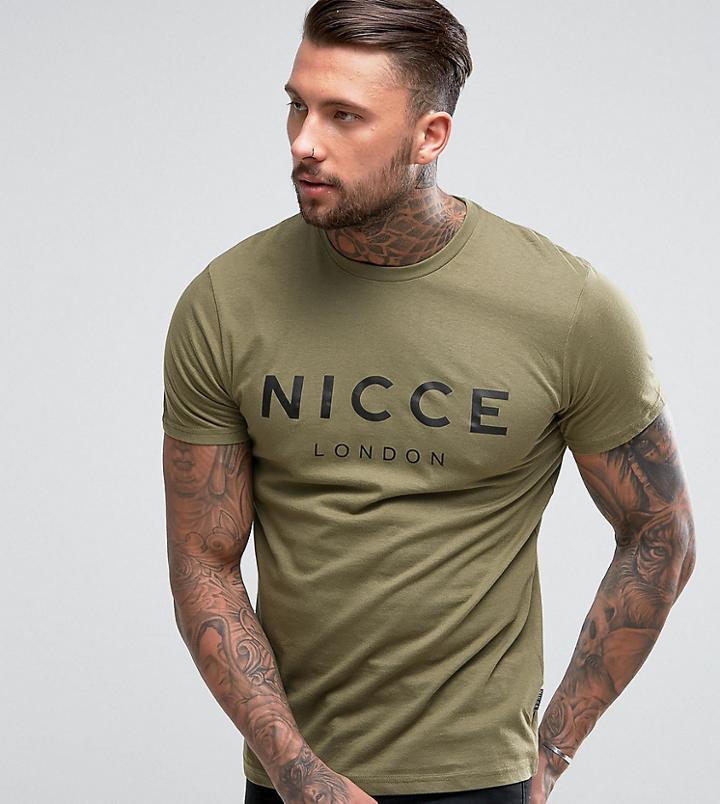 Nicce London Logo T-shirt In Green Exclusive To Asos - Green
