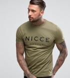 Nicce London Logo T-shirt In Green Exclusive To Asos - Green