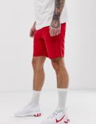 Pull & Bear Jogger Shorts In Red - Red