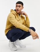 Tommy Jeans Printed Logo Hoodie In Mustard-yellow