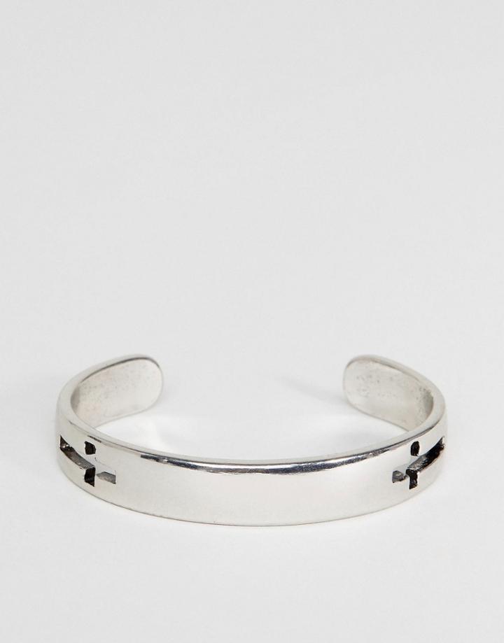 Icon Brand Cross Cuff Bangle Bracelet In Silver - Silver