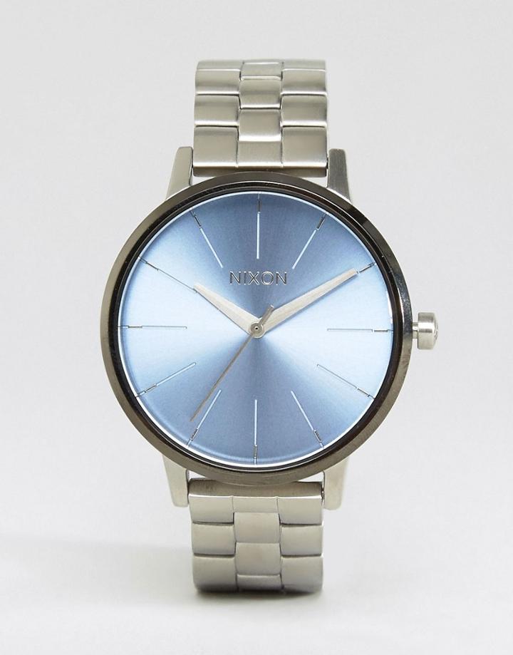 Nixon Silver & Blue Kensington Watch - Silver