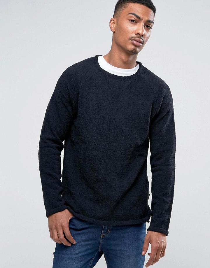 Bellfield Long Line Chanille Sweater - Black