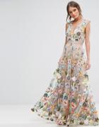 True Decadence Allover Embroidered Maxi Dress - Multi