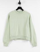 Weekday Amaze Cotton Sweatshirt In Dusty Green