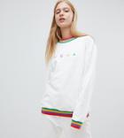 Puma Exclusive Oversized Organic Cotton Rainbow Sweatshirt In White - White