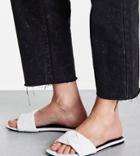 Asos Design Wide Fit Forty Woven Flat Sandals In White
