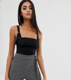 Prettylittlething Basic Ring Detail Body In Black - Black