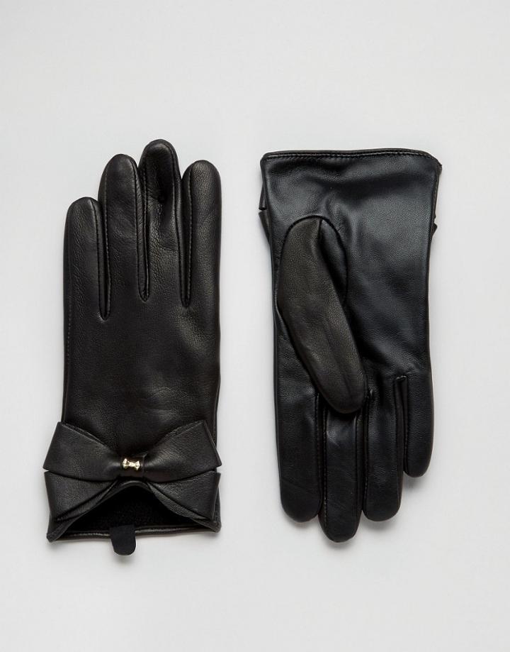 Ted Baker Large Leather Gloves - Black
