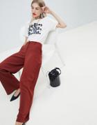 Warehouse Wide Leg Pant - Red
