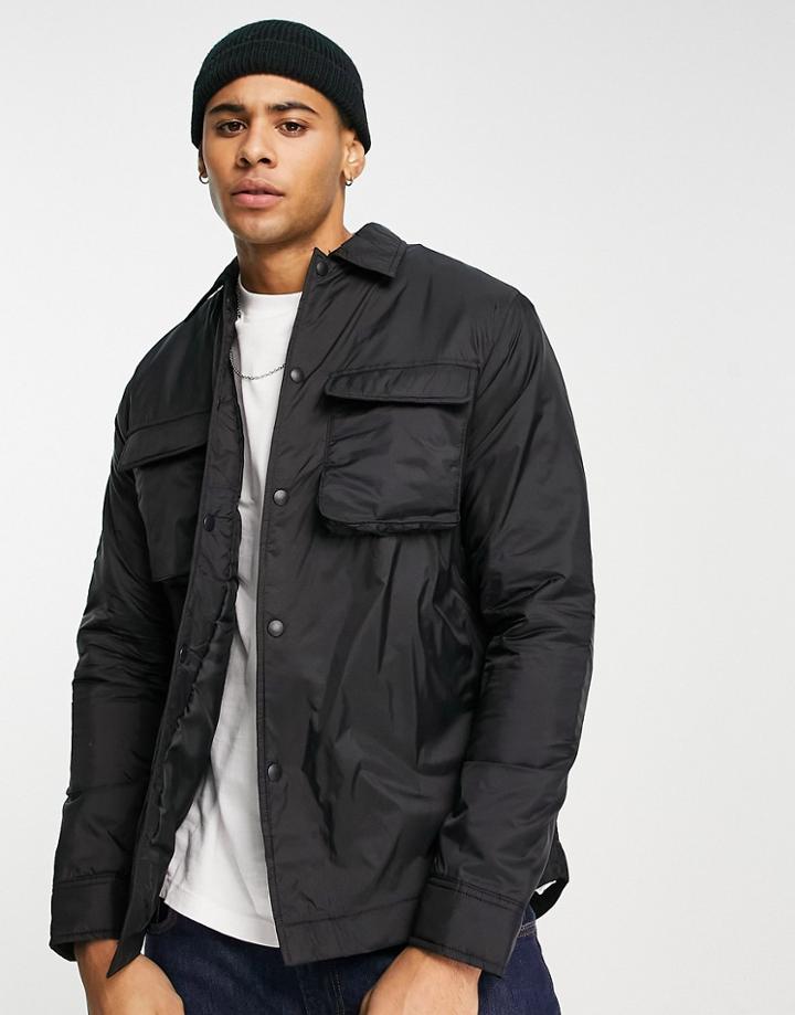 Jack & Jones Core Double Pocket Windbreaker In Black
