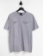 New Look Oversized T-shirt With Lake Tahoe Print In Washed Gray-grey