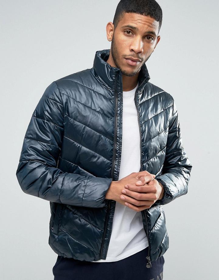 Emporio Armani Ea7 Insulated Jacket With Sleeve Logo - Navy