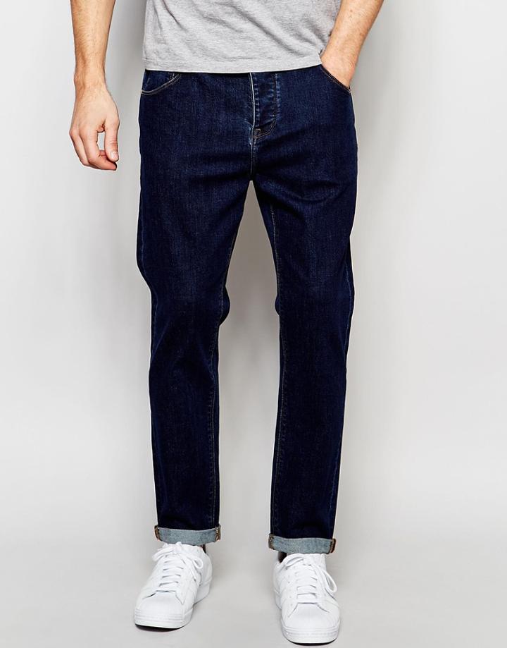 Asos Slim Tapered Jeans In Indigo - Indigo