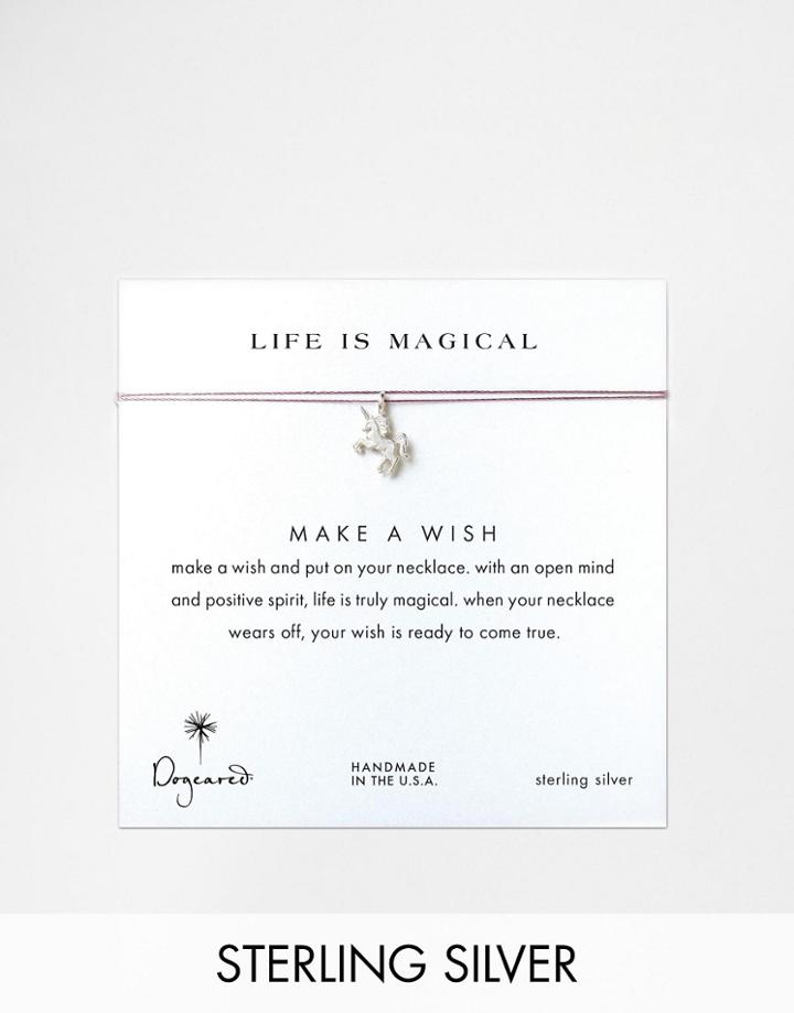 Dogeared Sterling Silver Life Is Magical Silver Unicorn Make A Wish Necklace