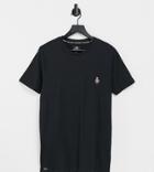 Threadbare Tall Robot Embroidery T-shirt In Black