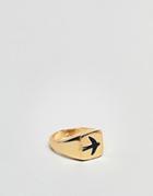 Asos Gold Pinky Ring With Swallow Design - Gold