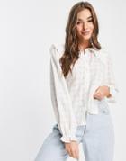 New Look Ruffle Collar Shirt In Off White