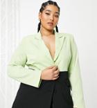 Extro & Vert Plus Contrasting Black And Lime Blazer