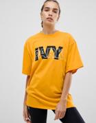 Ivy Park Logo Oversized T-shirt In Yellow - Yellow