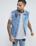 Always Rare Sleeveless Denim Jacket - Blue