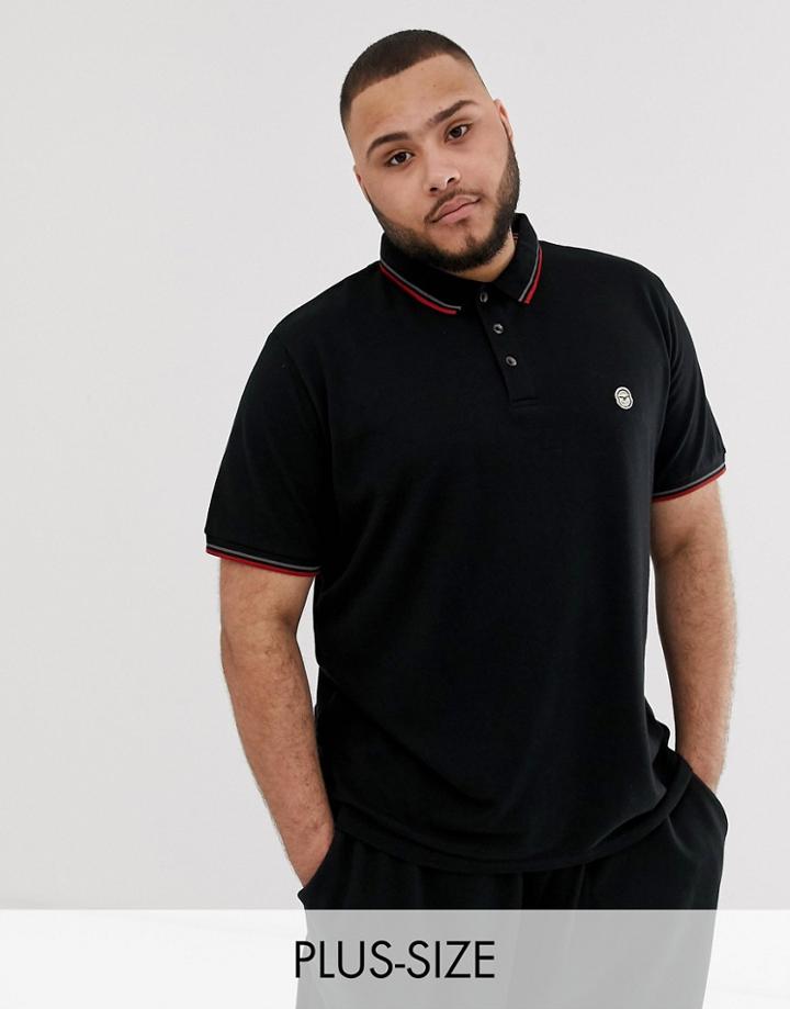 Le Breve Plus Tipped Polo Shirt - Black