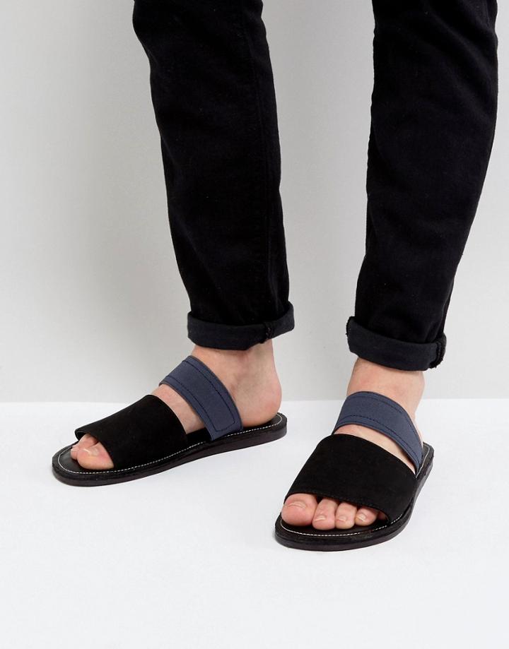New Look Sandals With Straps In Black And Navy - Black