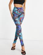 Ei8th Hour High Waist Leggings In Swirl Print - Part Of A Set-multi