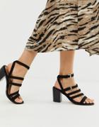 Asos Design Tycoon Heeled Sandals-black
