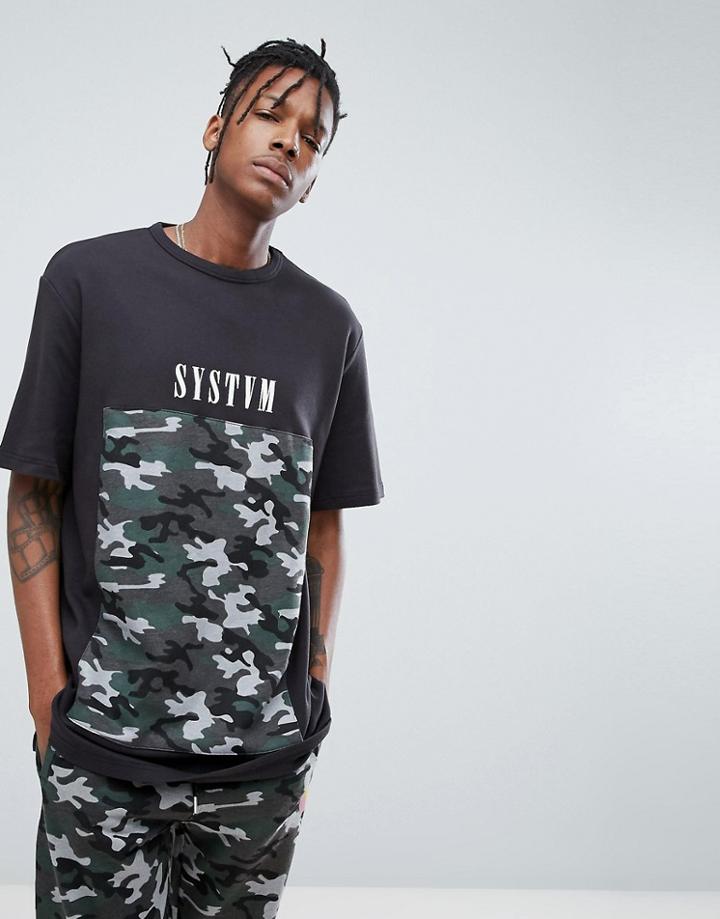 Systvm Camo Patch T-shirt - Black