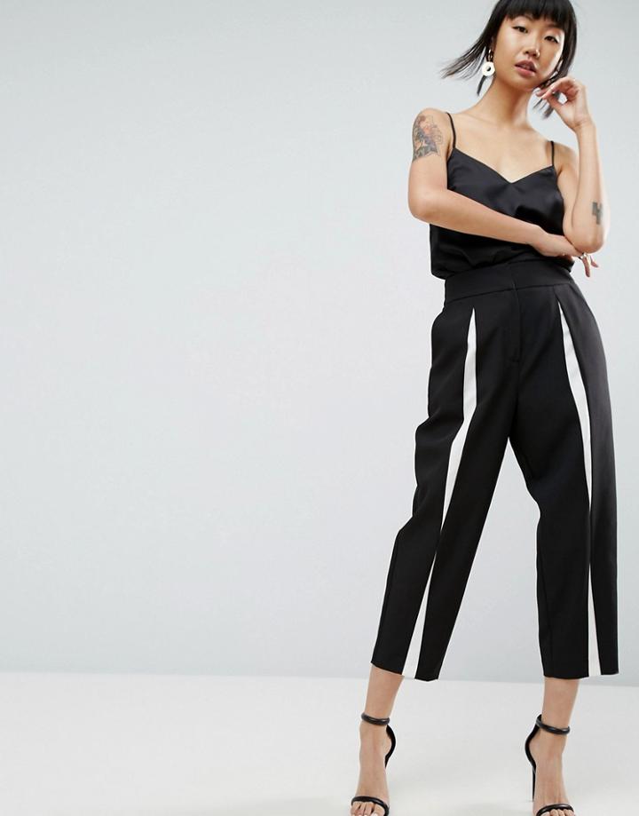 Asos White Split Insert Front Pants - Black
